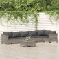 vidaXL Set de muebles de jardín 7 pzas y cojines ratán sintético gris vidaXL Set de muebles de jardín 7 pzas y cojines ratán sintético gris