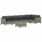 vidaXL Set de muebles de jardín 7 pzas y cojines ratán sintético gris vidaXL Set de muebles de jardín 7 pzas y cojines ratán sintético gris