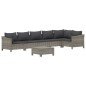 vidaXL Set de muebles de jardín 7 pzas y cojines ratán sintético gris vidaXL Set de muebles de jardín 7 pzas y cojines ratán sintético gris