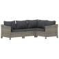 vidaXL Set de muebles de jardín 7 pzas y cojines ratán sintético gris vidaXL Set de muebles de jardín 7 pzas y cojines ratán sintético gris
