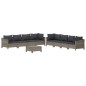vidaXL Set de muebles de jardín 9 pzas y cojines ratán sintético gris vidaXL Set de muebles de jardín 9 pzas y cojines ratán sintético gris