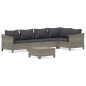 vidaXL Set de muebles de jardín 6 pzas y cojines ratán sintético gris vidaXL Set de muebles de jardín 6 pzas y cojines ratán sintético gris