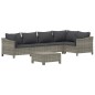 vidaXL Set de muebles de jardín 6 pzas y cojines ratán sintético gris vidaXL Set de muebles de jardín 6 pzas y cojines ratán sintético gris