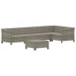 vidaXL Set de muebles de jardín 6 pzas y cojines ratán sintético gris vidaXL Set de muebles de jardín 6 pzas y cojines ratán sintético gris