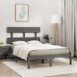 vidaXL Estructura de cama doble madera maciza gris 135x190 cm vidaXL Estructura de cama doble madera maciza gris 135x190 cm