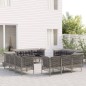 vidaXL Set de muebles de jardín 12 pzas cojines ratán sintético gris vidaXL Set de muebles de jardín 12 pzas cojines ratán sintético gris