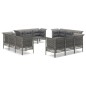 vidaXL Set de muebles de jardín 12 pzas cojines ratán sintético gris vidaXL Set de muebles de jardín 12 pzas cojines ratán sintético gris