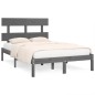 vidaXL Estructura de cama doble madera maciza gris 135x190 cm vidaXL Estructura de cama doble madera maciza gris 135x190 cm