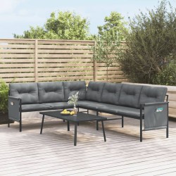 vidaXL Juego de muebles de jardín 2 piezas acero gris antracita