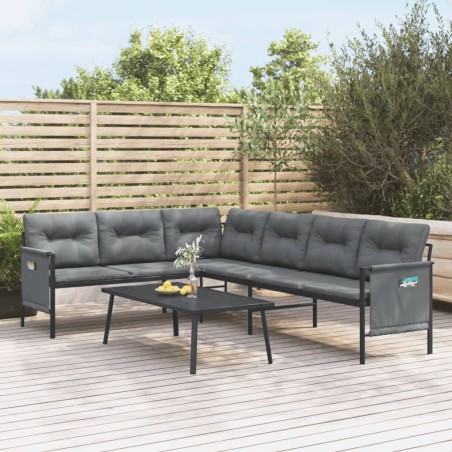 vidaXL Juego de muebles de jardín 2 piezas acero gris antracita