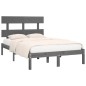 vidaXL Estructura de cama doble madera maciza gris 135x190 cm vidaXL Estructura de cama doble madera maciza gris 135x190 cm