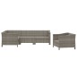 vidaXL Set de muebles de jardín 5 pzas y cojines ratán sintético gris