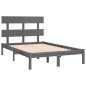 vidaXL Estructura de cama doble madera maciza gris 135x190 cm vidaXL Estructura de cama doble madera maciza gris 135x190 cm