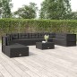 vidaXL Set de muebles de jardín 9 pzas y cojines ratán sintético negro vidaXL Set de muebles de jardín 9 pzas y cojines ratán sintético negro