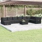 vidaXL Set de muebles de jardín 9 pzas y cojines ratán sintético negro vidaXL Set de muebles de jardín 9 pzas y cojines ratán sintético negro
