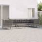 vidaXL Set de muebles de jardín 9 pzas y cojines ratán sintético gris