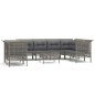 vidaXL Set de muebles de jardín 9 pzas y cojines ratán sintético gris
