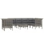 vidaXL Set de muebles de jardín 9 pzas y cojines ratán sintético gris