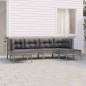 vidaXL Set de muebles de jardín 6 pzas y cojines ratán sintético gris vidaXL Set de muebles de jardín 6 pzas y cojines ratán sintético gris