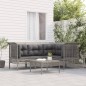 vidaXL Set de muebles de jardín 5 pzas y cojines ratán sintético gris vidaXL Set de muebles de jardín 5 pzas y cojines ratán sintético gris