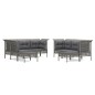vidaXL Set de muebles de jardín 9 pzas y cojines ratán sintético gris vidaXL Set de muebles de jardín 9 pzas y cojines ratán sintético gris