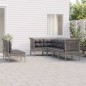 vidaXL Set de muebles de jardín 7 pzas y cojines ratán sintético gris vidaXL Set de muebles de jardín 7 pzas y cojines ratán sintético gris