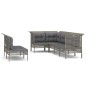 vidaXL Set de muebles de jardín 7 pzas y cojines ratán sintético gris vidaXL Set de muebles de jardín 7 pzas y cojines ratán sintético gris