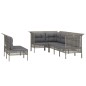 vidaXL Set de muebles de jardín 7 pzas y cojines ratán sintético gris vidaXL Set de muebles de jardín 7 pzas y cojines ratán sintético gris