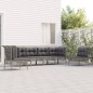 vidaXL Set de muebles de jardín 6 pzas y cojines ratán sintético gris vidaXL Set de muebles de jardín 6 pzas y cojines ratán sintético gris