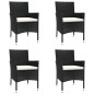 vidaXL Set de muebles jardín 5 pzas con cojines ratán sintético negro vidaXL Set de muebles jardín 5 pzas con cojines ratán sintético negro