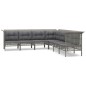 vidaXL Set de muebles de jardín 7 pzas y cojines ratán sintético gris