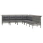 vidaXL Set de muebles de jardín 7 pzas y cojines ratán sintético gris