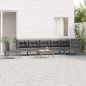 vidaXL Set de muebles de jardín 8 pzas y cojines ratán sintético gris vidaXL Set de muebles de jardín 8 pzas y cojines ratán sintético gris