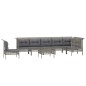 vidaXL Set de muebles de jardín 8 pzas y cojines ratán sintético gris vidaXL Set de muebles de jardín 8 pzas y cojines ratán sintético gris