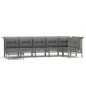 vidaXL Set de muebles de jardín 7 pzas y cojines ratán sintético gris