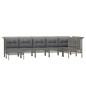vidaXL Set de muebles de jardín 7 pzas y cojines ratán sintético gris