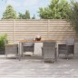 vidaXL Set comedor de jardín 5 piezas con cojines ratán sintético gris vidaXL Set comedor de jardín 5 piezas con cojines ratán sintético gris