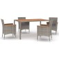 vidaXL Set comedor de jardín 5 piezas con cojines ratán sintético gris vidaXL Set comedor de jardín 5 piezas con cojines ratán sintético gris