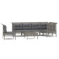 vidaXL Set de muebles de jardín 7 pzas y cojines ratán sintético gris vidaXL Set de muebles de jardín 7 pzas y cojines ratán sintético gris