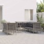 vidaXL Set de muebles de jardín 9 pzas y cojines ratán sintético gris vidaXL Set de muebles de jardín 9 pzas y cojines ratán sintético gris