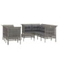 vidaXL Set de muebles de jardín 9 pzas y cojines ratán sintético gris vidaXL Set de muebles de jardín 9 pzas y cojines ratán sintético gris