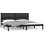 vidaXL Estructura de cama madera maciza negro super king 180x200 cm vidaXL Estructura de cama madera maciza negro super king 180x200 cm