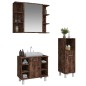 vidaXL Set de muebles baño 3 pzas madera contrachapada roble ahumado vidaXL Set de muebles baño 3 pzas madera contrachapada roble ahumado