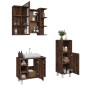 vidaXL Set de muebles baño 3 pzas madera contrachapada roble ahumado vidaXL Set de muebles baño 3 pzas madera contrachapada roble ahumado
