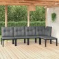 vidaXL Juego de muebles de jardín 5 pzas ratán sintético negro y gris vidaXL Juego de muebles de jardín 5 pzas ratán sintético negro y gris