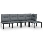 vidaXL Juego de muebles de jardín 5 pzas ratán sintético negro y gris vidaXL Juego de muebles de jardín 5 pzas ratán sintético negro y gris