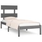 vidaXL Estructura de cama de madera maciza gris 100x200 cm vidaXL Estructura de cama de madera maciza gris 100x200 cm