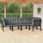 vidaXL Juego de muebles de jardín 5 pzas ratán sintético negro y gris vidaXL Juego de muebles de jardín 5 pzas ratán sintético negro y gris