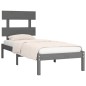 vidaXL Estructura de cama de madera maciza gris 100x200 cm vidaXL Estructura de cama de madera maciza gris 100x200 cm