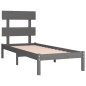 vidaXL Estructura de cama de madera maciza gris 100x200 cm vidaXL Estructura de cama de madera maciza gris 100x200 cm